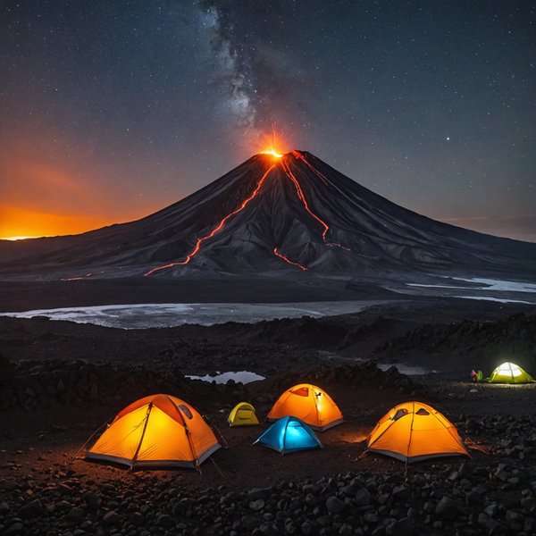 Quels sont les conseils pour un camping en région volcanique active?
